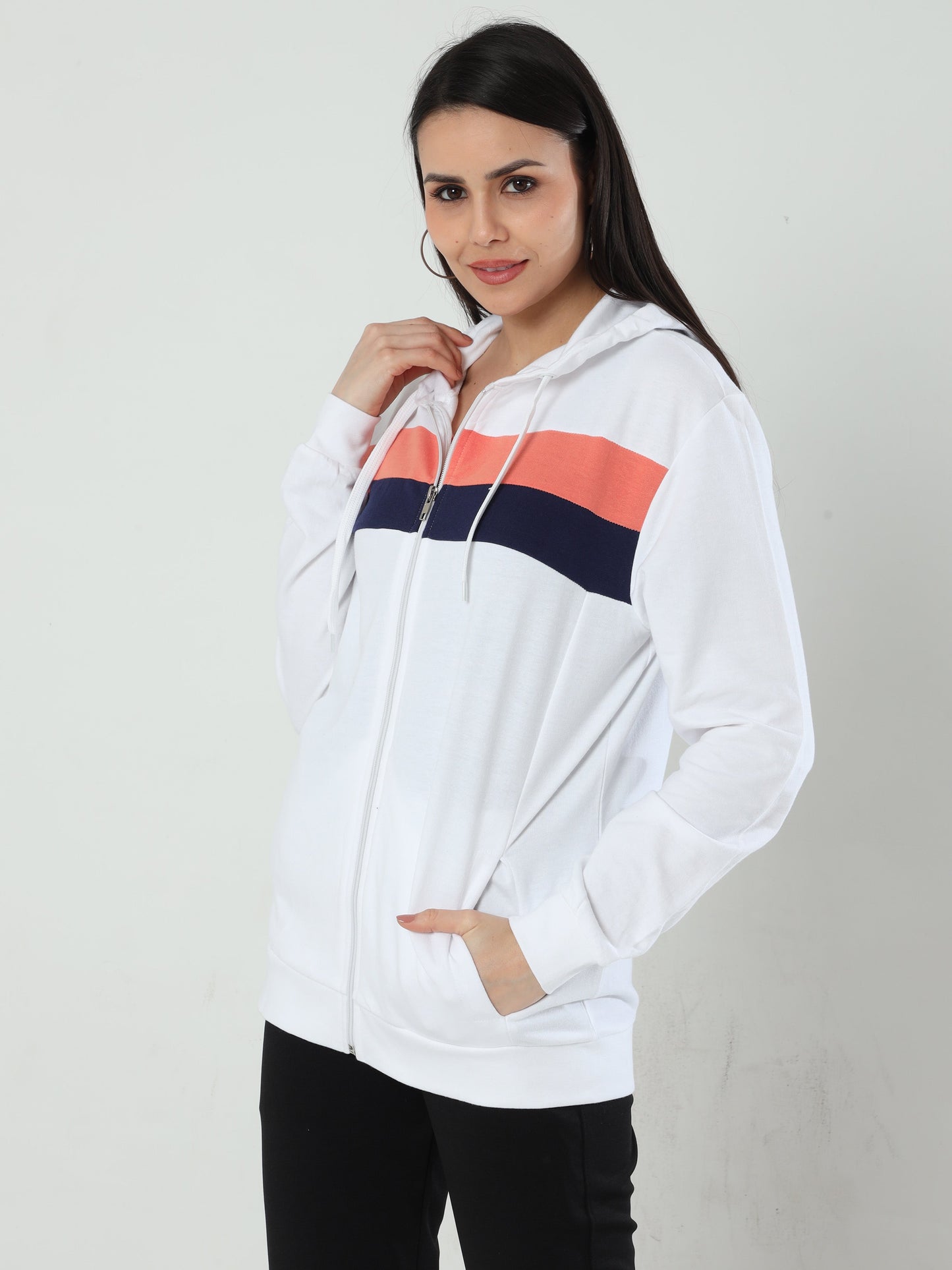 Cozy Comfort Women's Hooded Sweatshirt - White