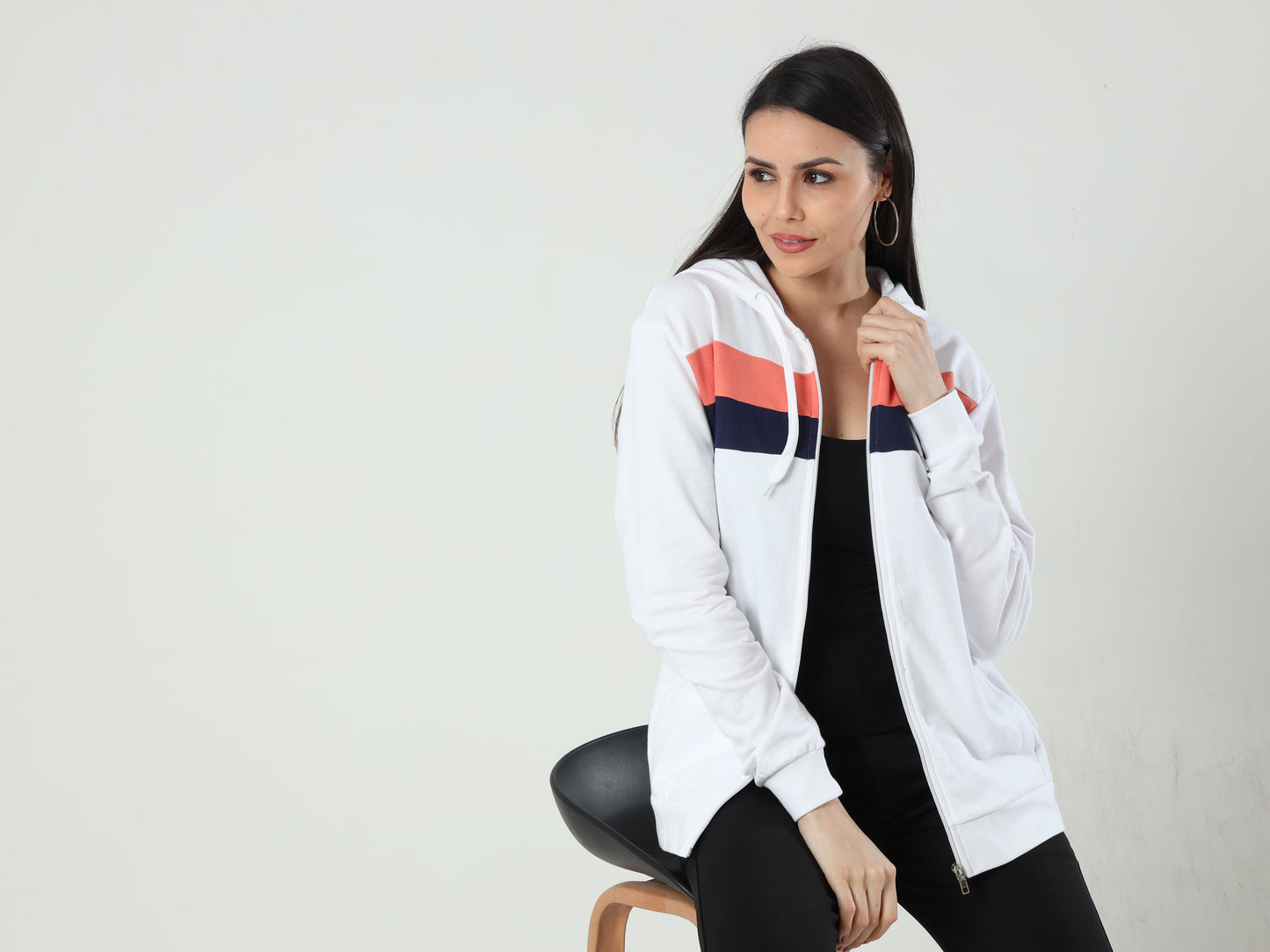 Cozy Comfort Women's Hooded Sweatshirt - White