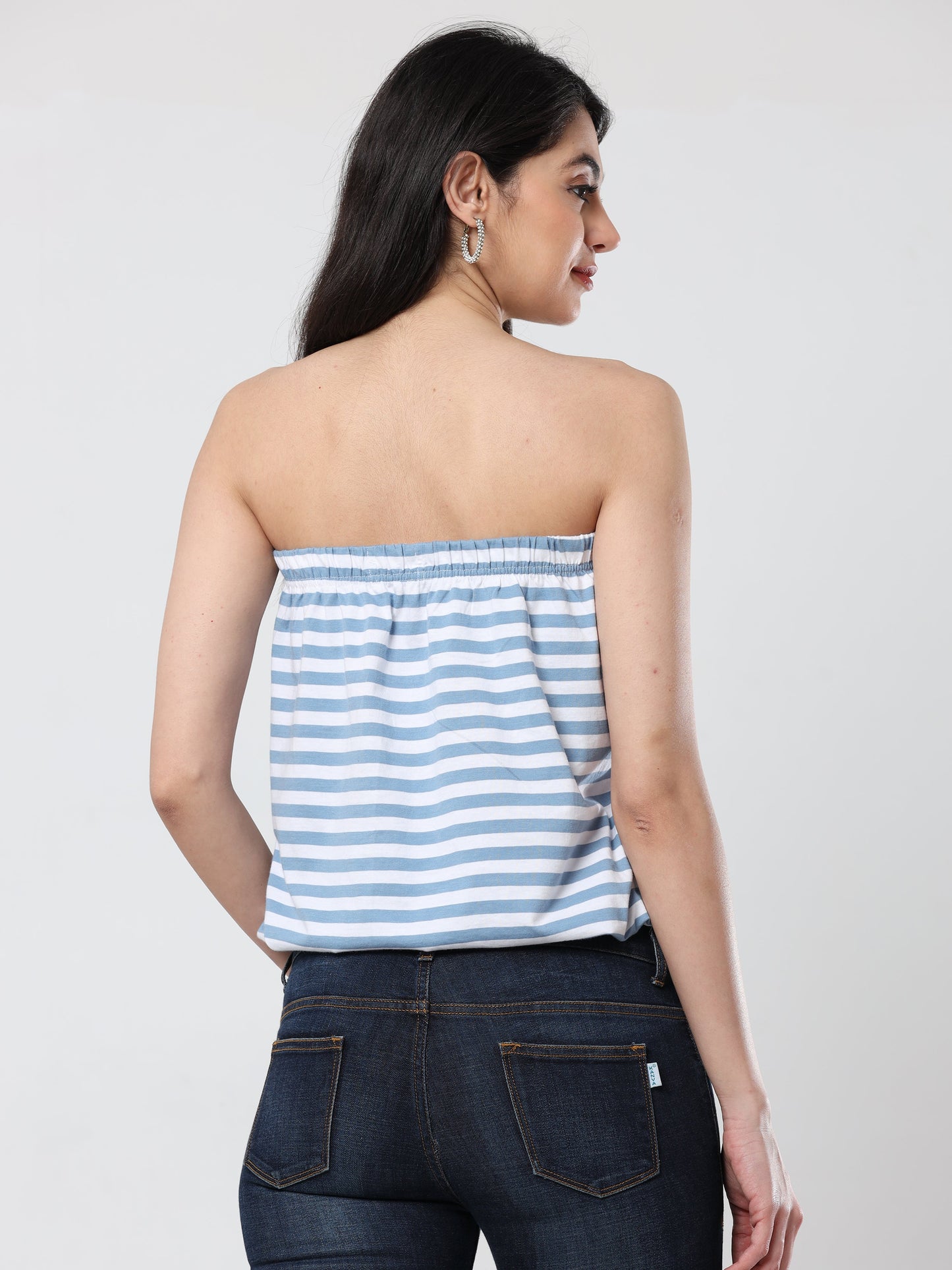 Women's Tube top - Blue/White Stripes