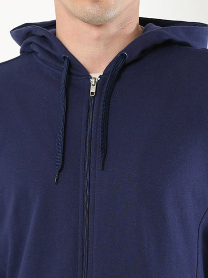 Stylish Men's Hooded Sweatshirt- Navy