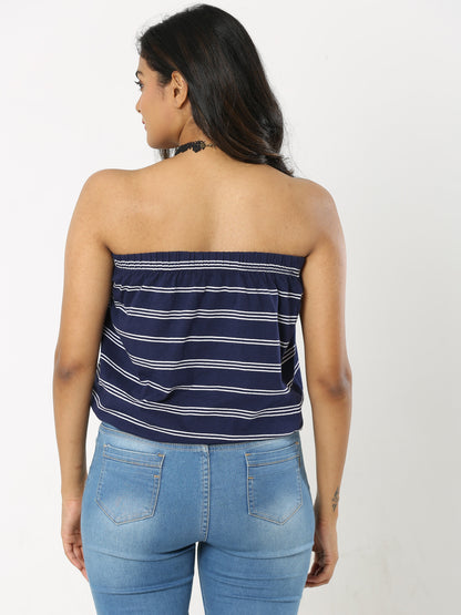 Women's Tube top - Navy Stripes