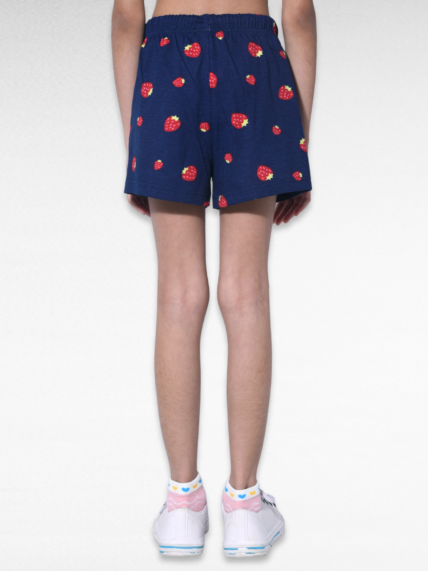 Girls Cute Strawberry Shorts - Navy