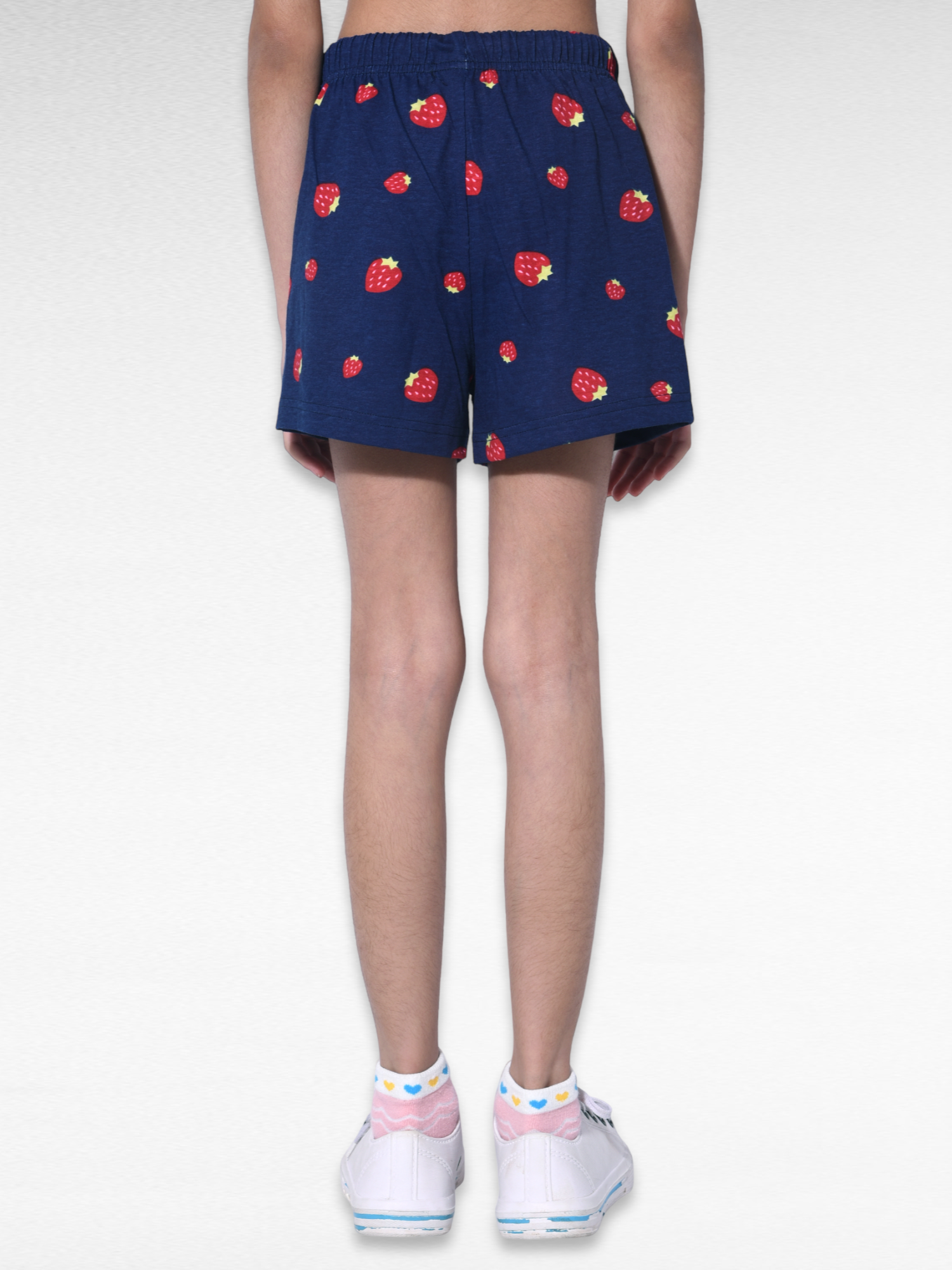 Girls Cute Strawberry Shorts - Navy