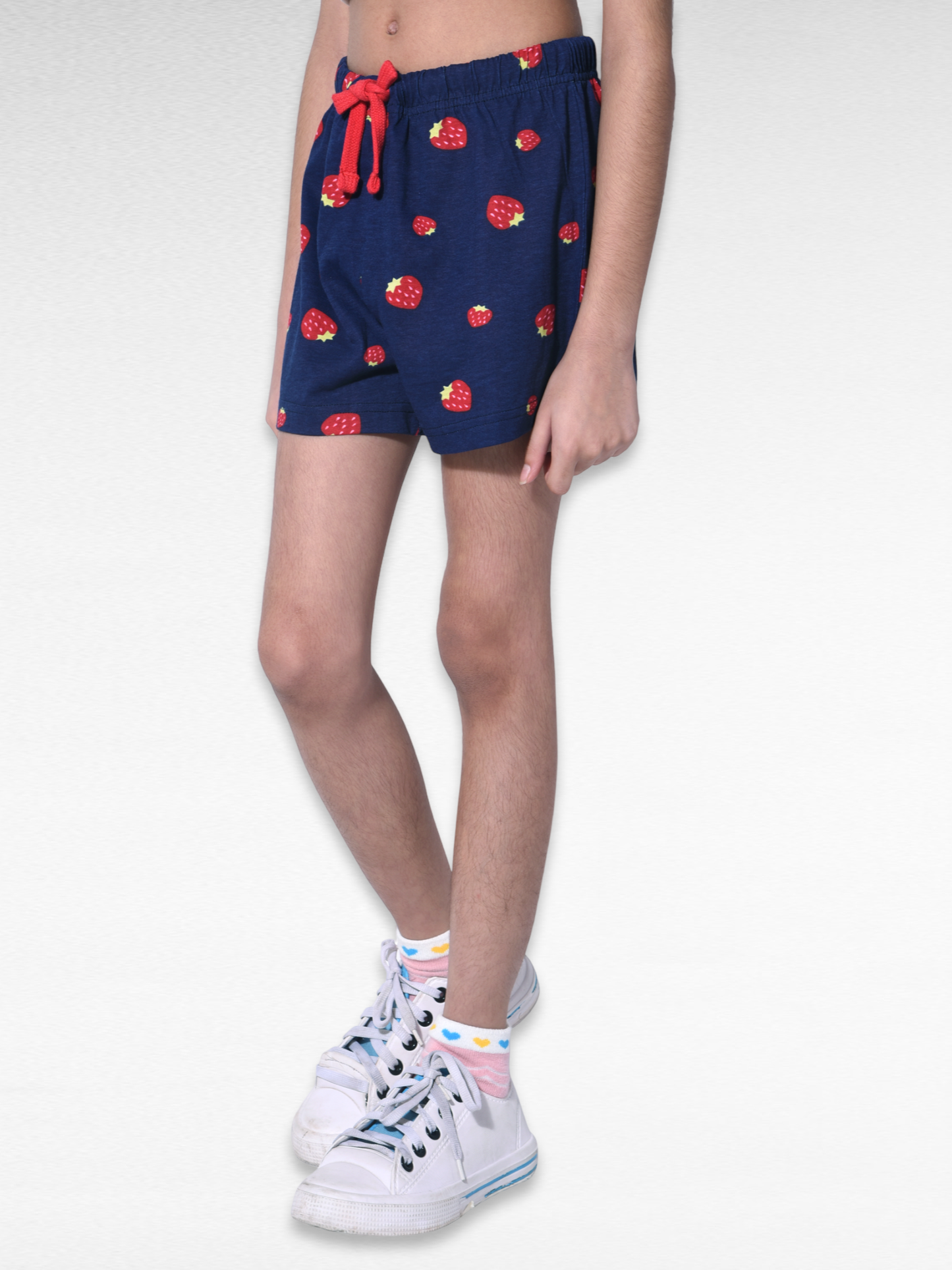Girls Cute Strawberry Shorts - Navy