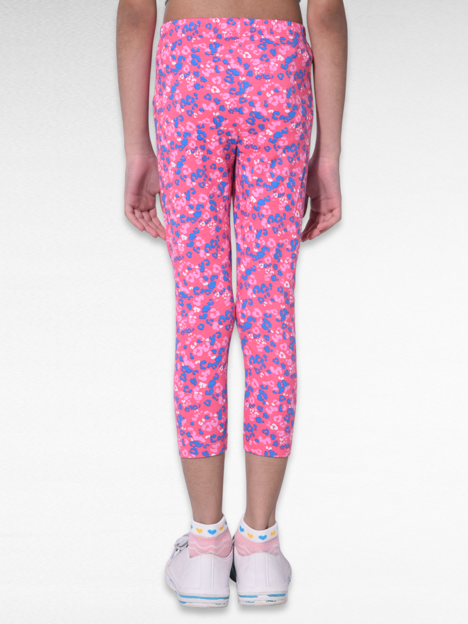 Pink Flower Girls printed leggings